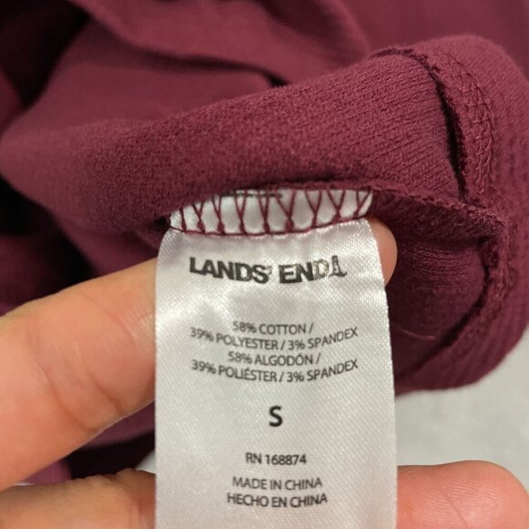 NEW Lands' End Womens S Burgundy Long Sleeve Funnel Neck Top - Picture 6 of 10